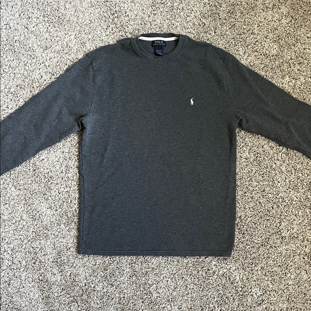 Polo by Ralph Lauren Men's Charcoal Long Sleeve Tee